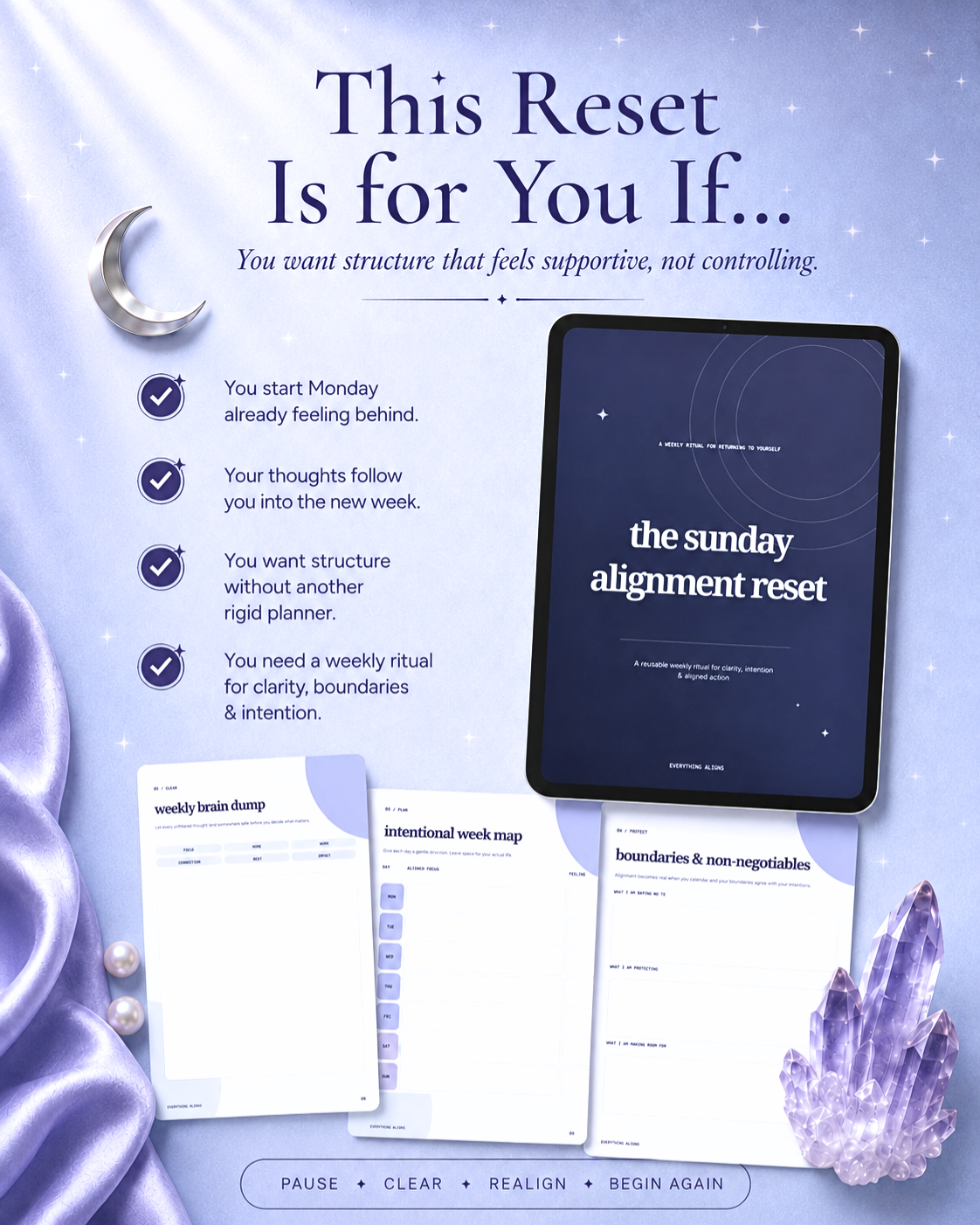 The Sunday Alignment Reset | Weekly Reflection & Intention Workbook