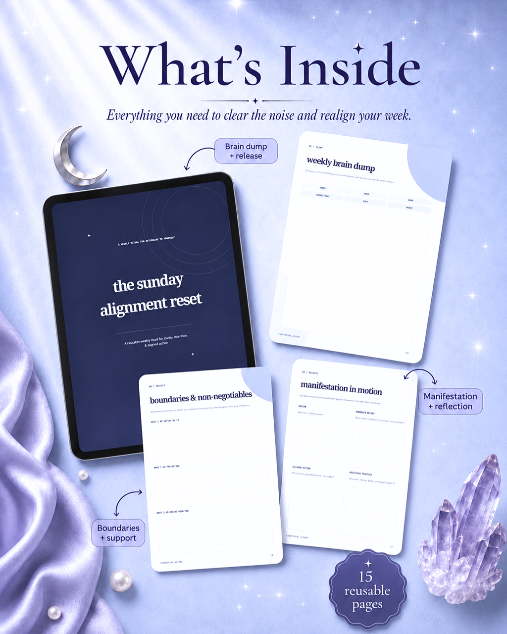 The Sunday Alignment Reset | Weekly Reflection & Intention Workbook