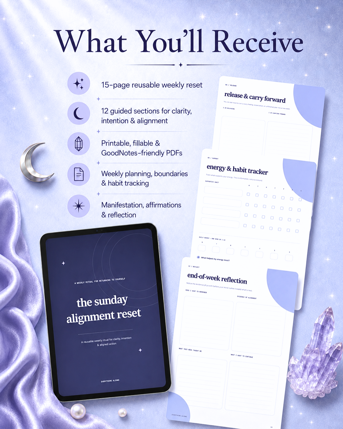 The Sunday Alignment Reset | Weekly Reflection & Intention Workbook